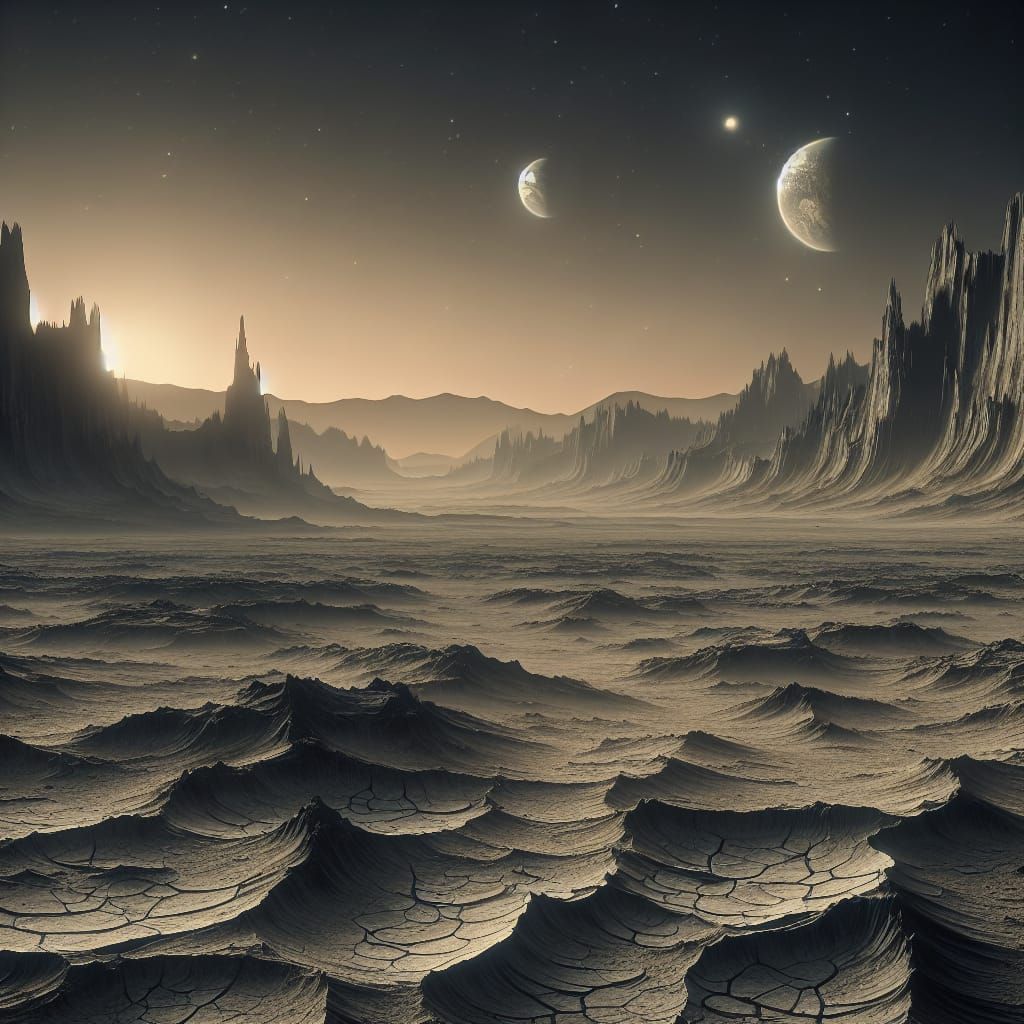 Desolate wasteland unknown planet