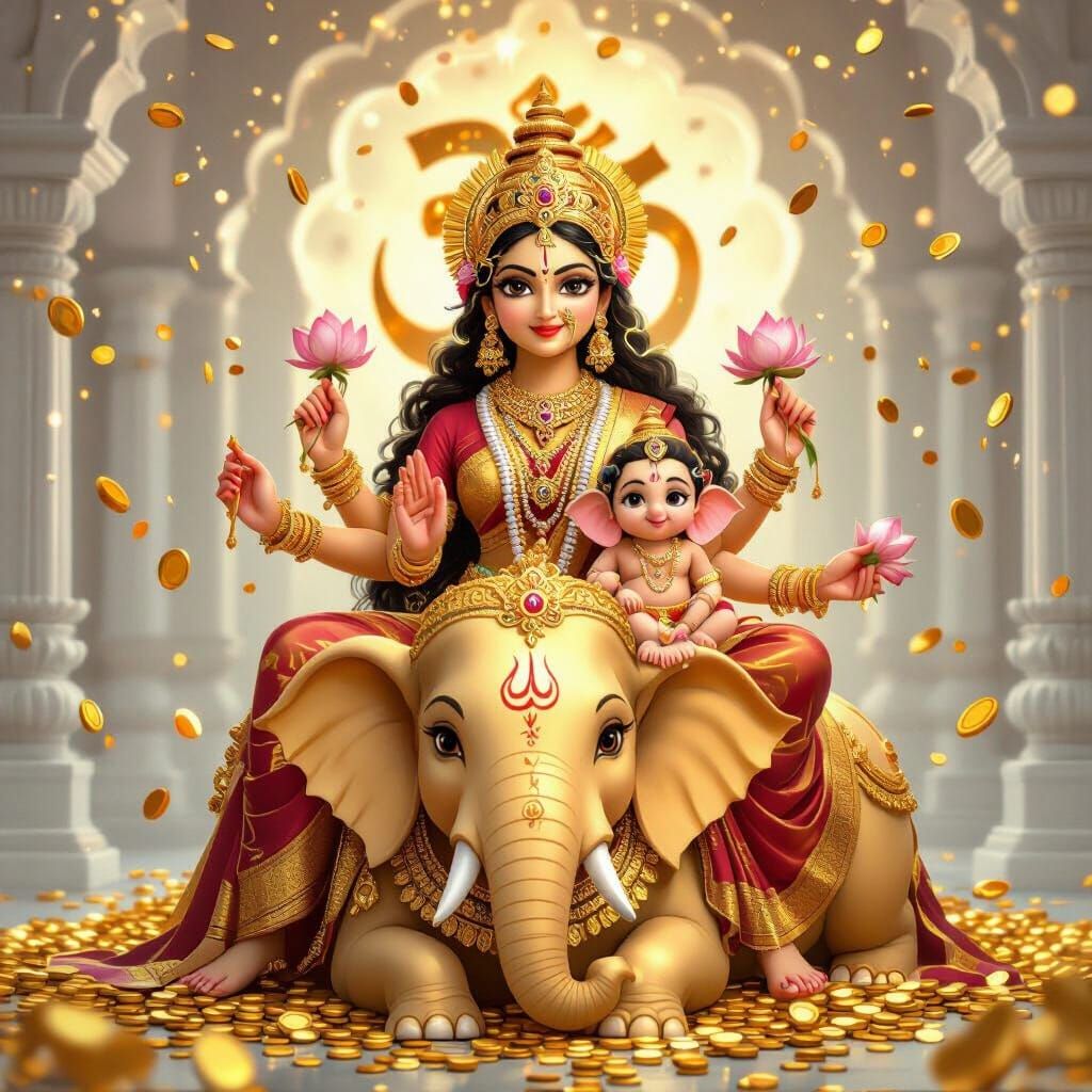 Ganesh ji and laxmi ji image for diwali festival