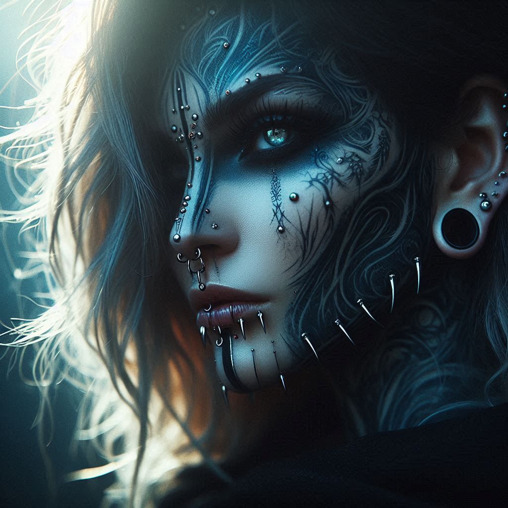 Portraits of a Serial Creator : Extreme Facial Piercing