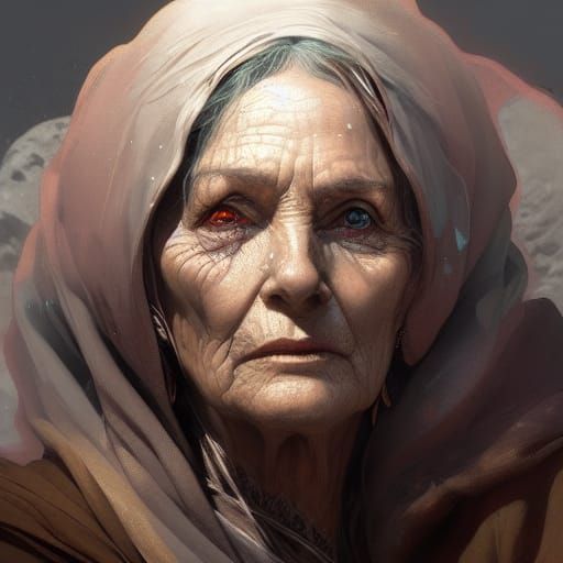 Old Woman Robes 1 - AI Generated Artwork - NightCafe Creator