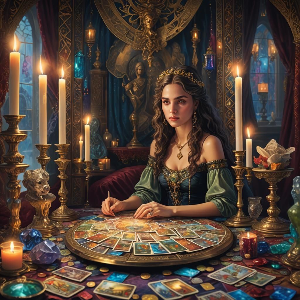 Tarot Cards 8k resolution dynamic lighting  hyperdetailed in...