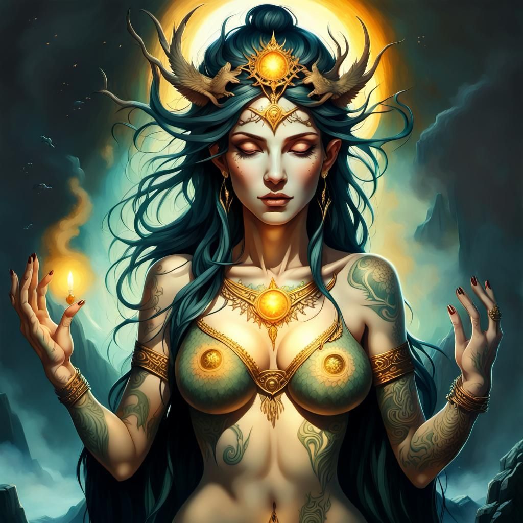 Tattooed goddess of old magic