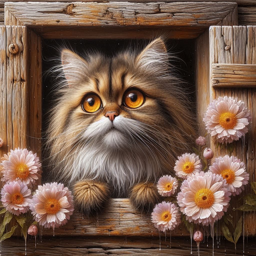 A Fluffy Cat in The Window 👍😊😸😸