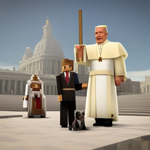 Minecraft pope ai generated artwork nightcafe creator
