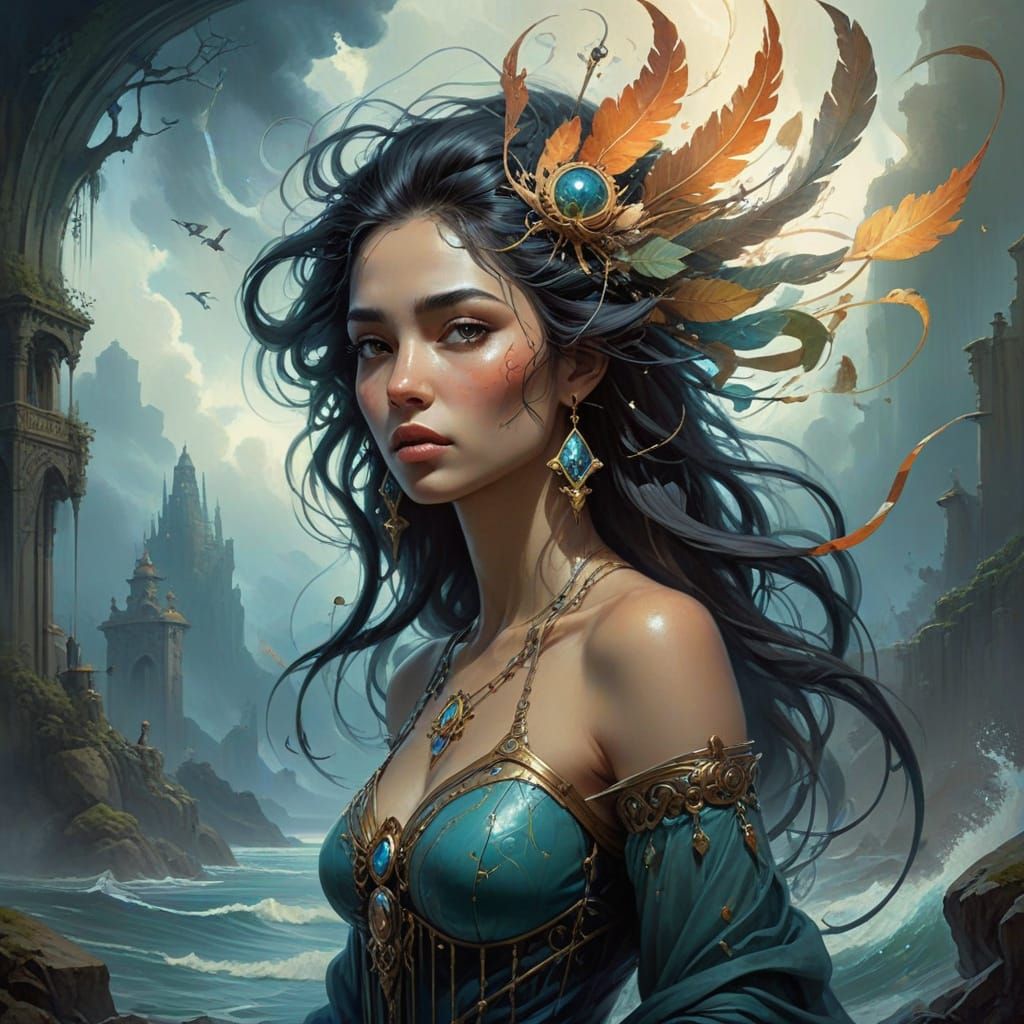 Mysterious Oracle in Whimsical Watercolors