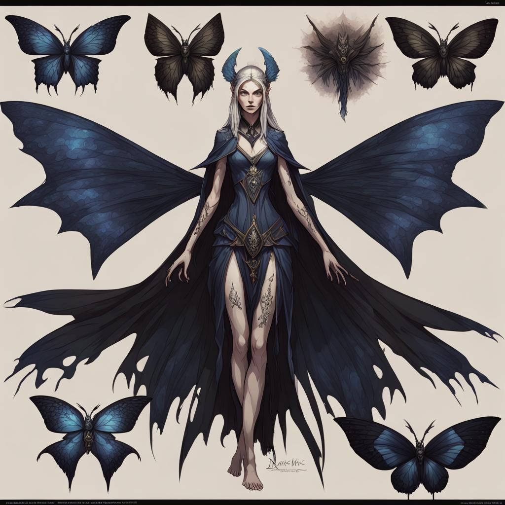 Hyperdetailed realistic character sheet and concept art of D...