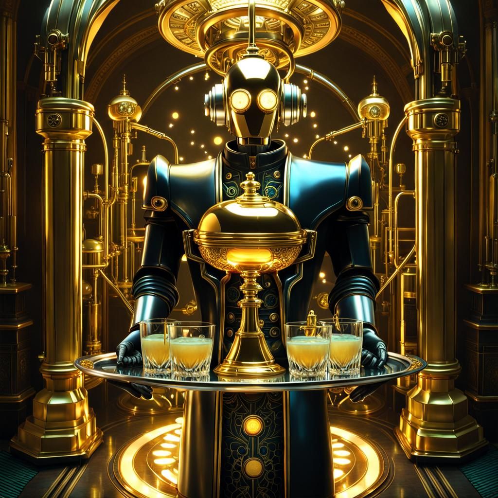 Robot Butler. - AI Generated Artwork - NightCafe Creator