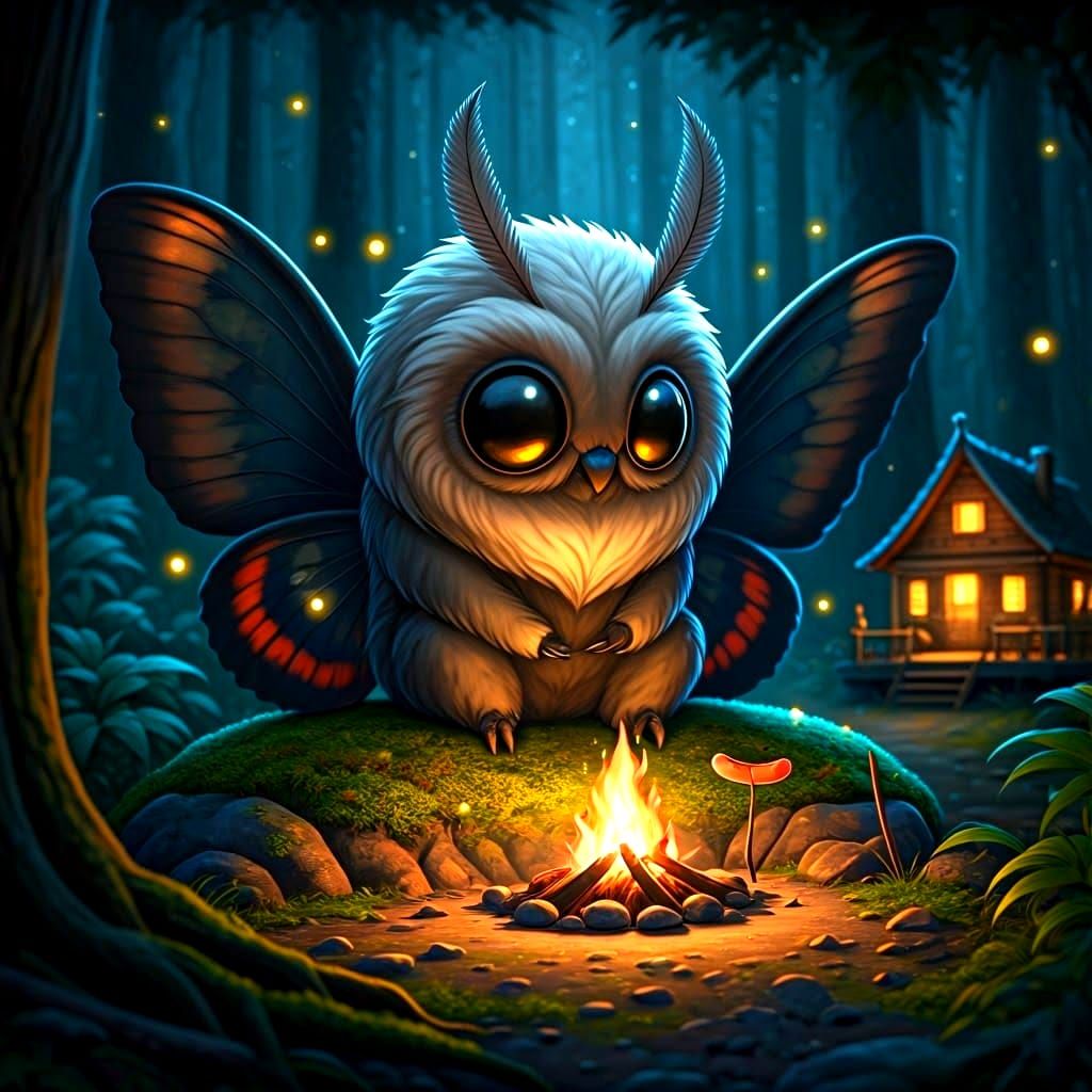 MOTHMAN CAMPING.   by @POP WIZARD