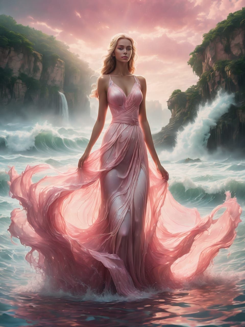 Woman in the waves 3