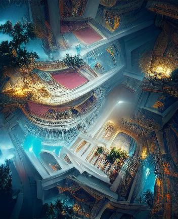 Beautiful palace in heaven 8k resolution holographic astral ...