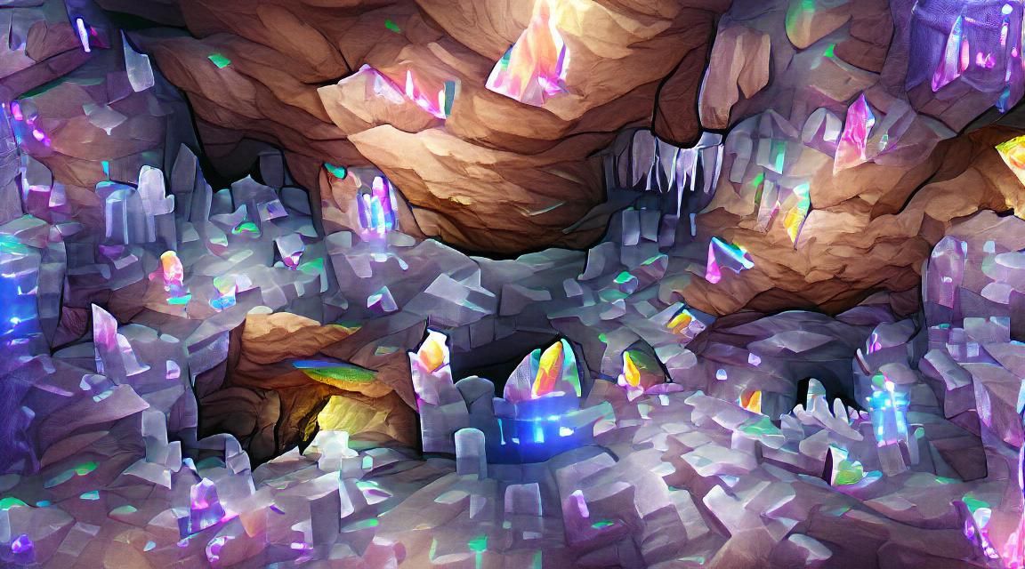 Cavern full of Prismatic Crystals
