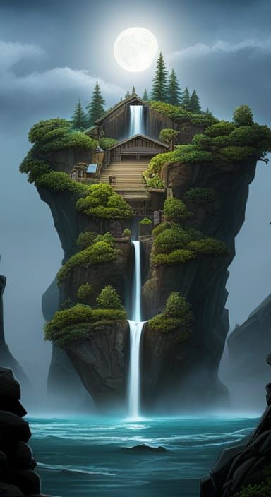 Island waterfall   by @The Crazy One