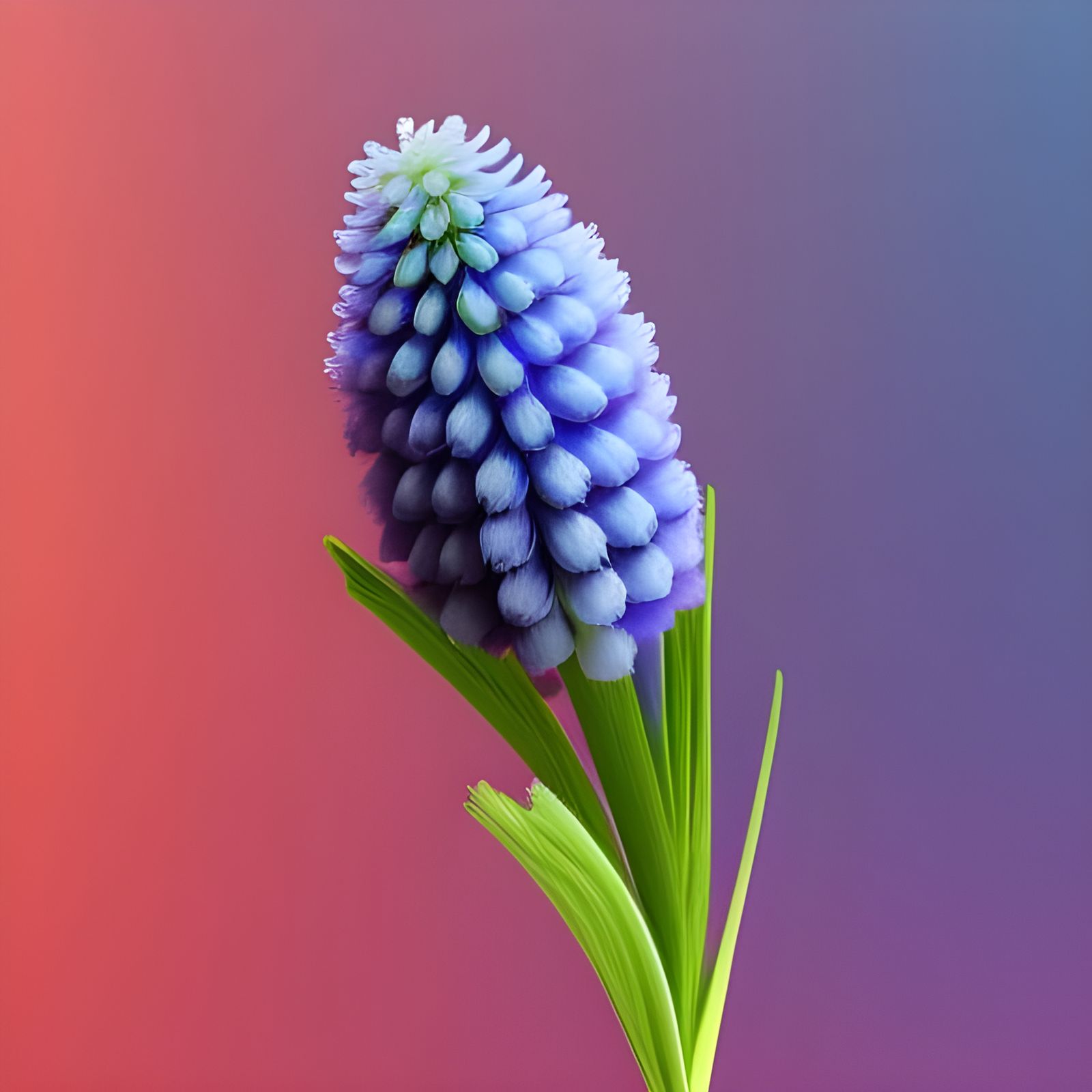 Icy Grape Hyacinth in 3D Digital Art