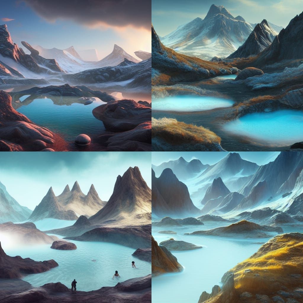 natural thermal pools in arctic tundra landscape biome sorro...