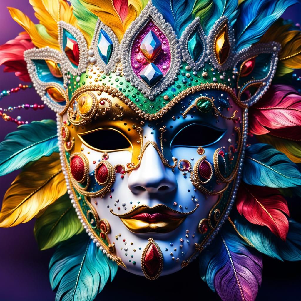 Vibrant detailed carnival mask