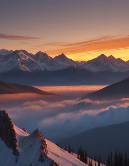 Sunrise over the mountains