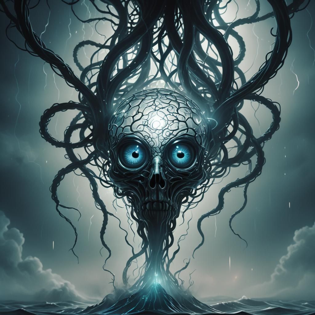 "A captivating 3D render of an optical illusion, illuminated...
