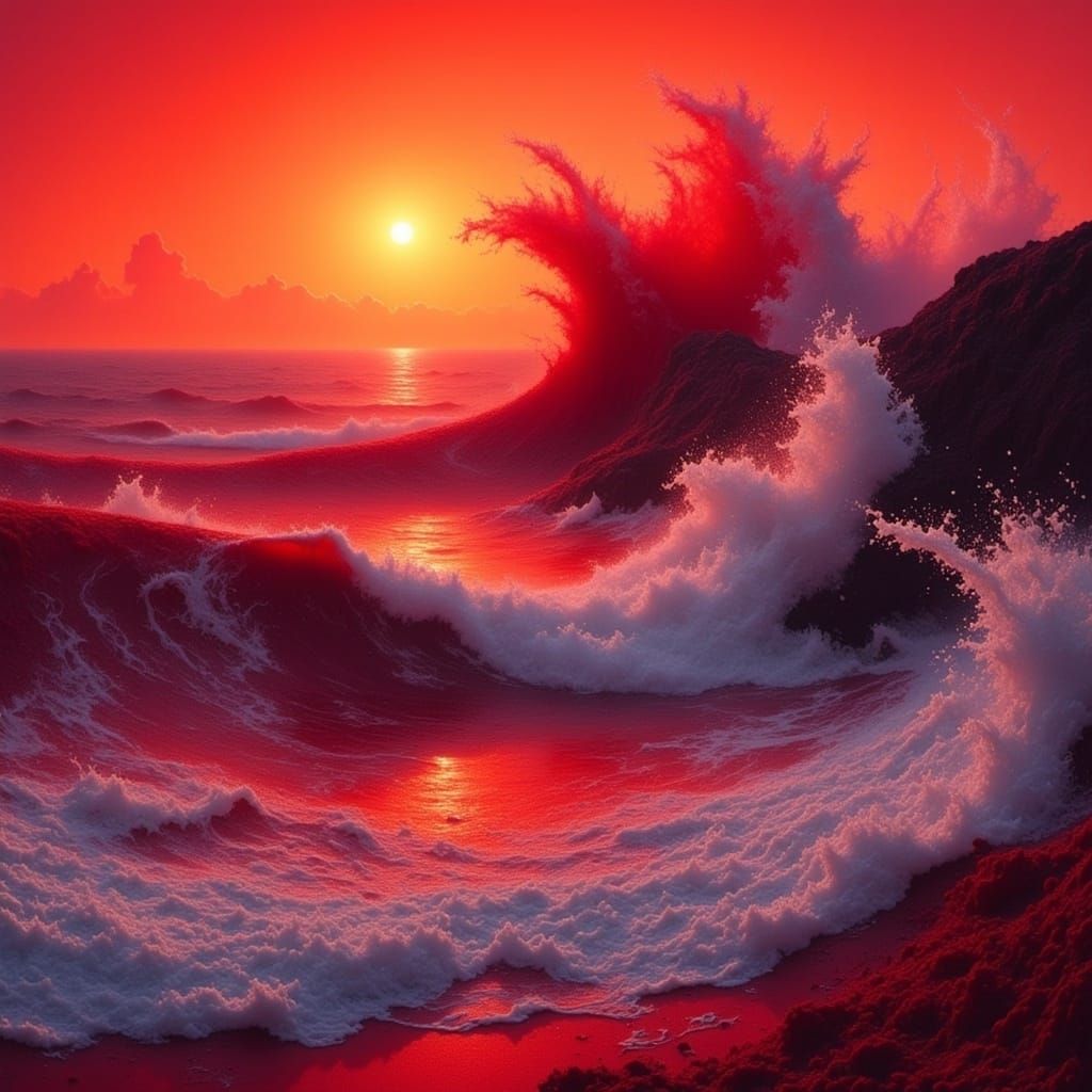 <lora:RED RISING:1.0> Red ocean