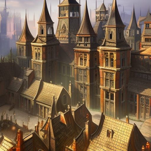 Tudor transition style Architectured Ancient British City