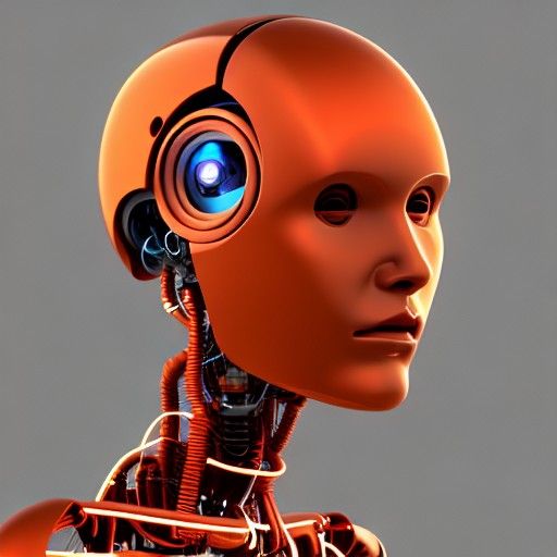 robot with human face, full body angle, face realistic, fema...