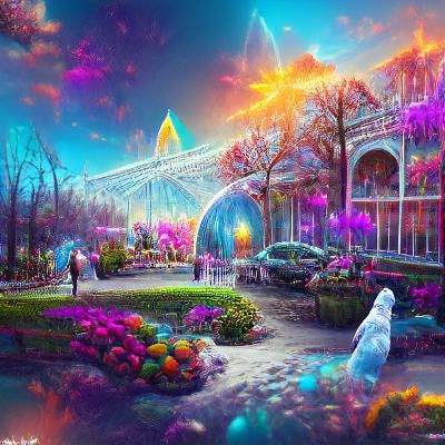 Crystal palace paradise 8k resolution 8K 3D beautiful detail...