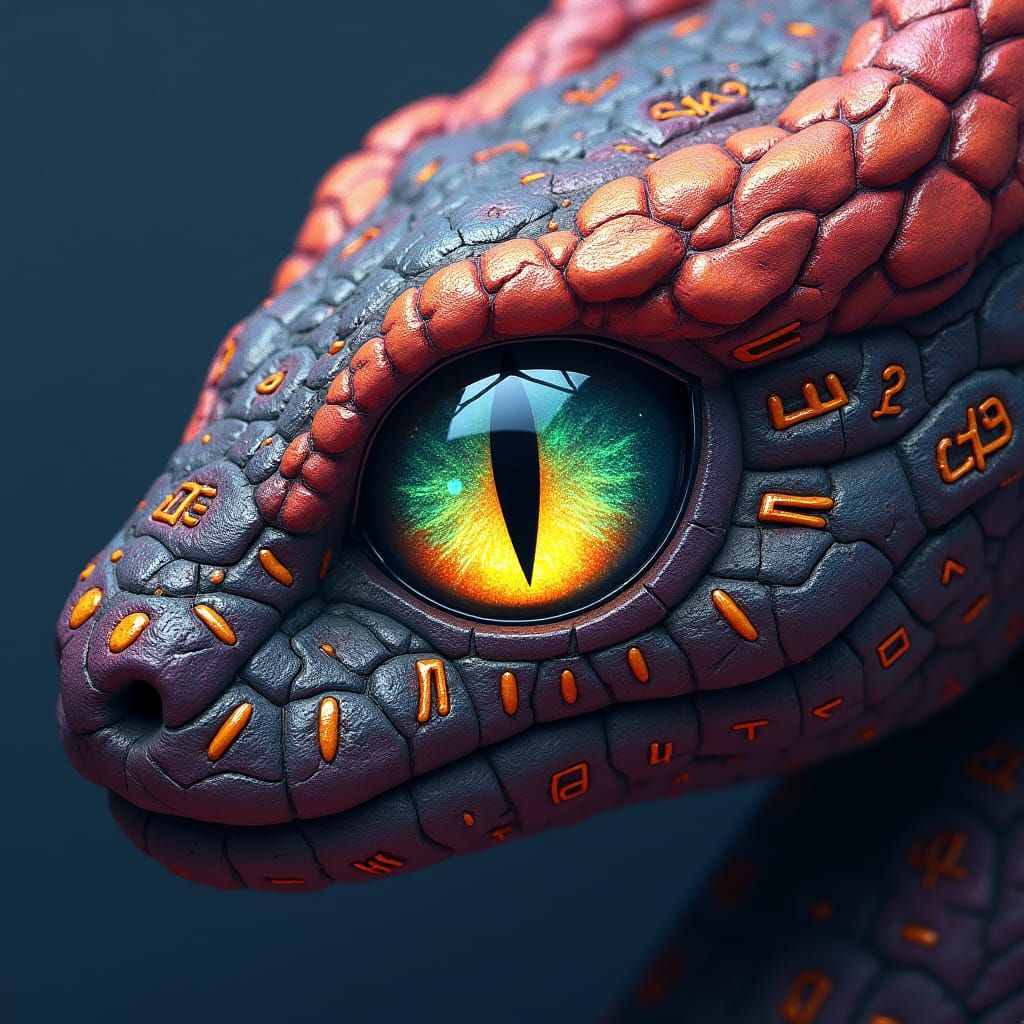 Mystical Serpent Eye with Glowing Runes