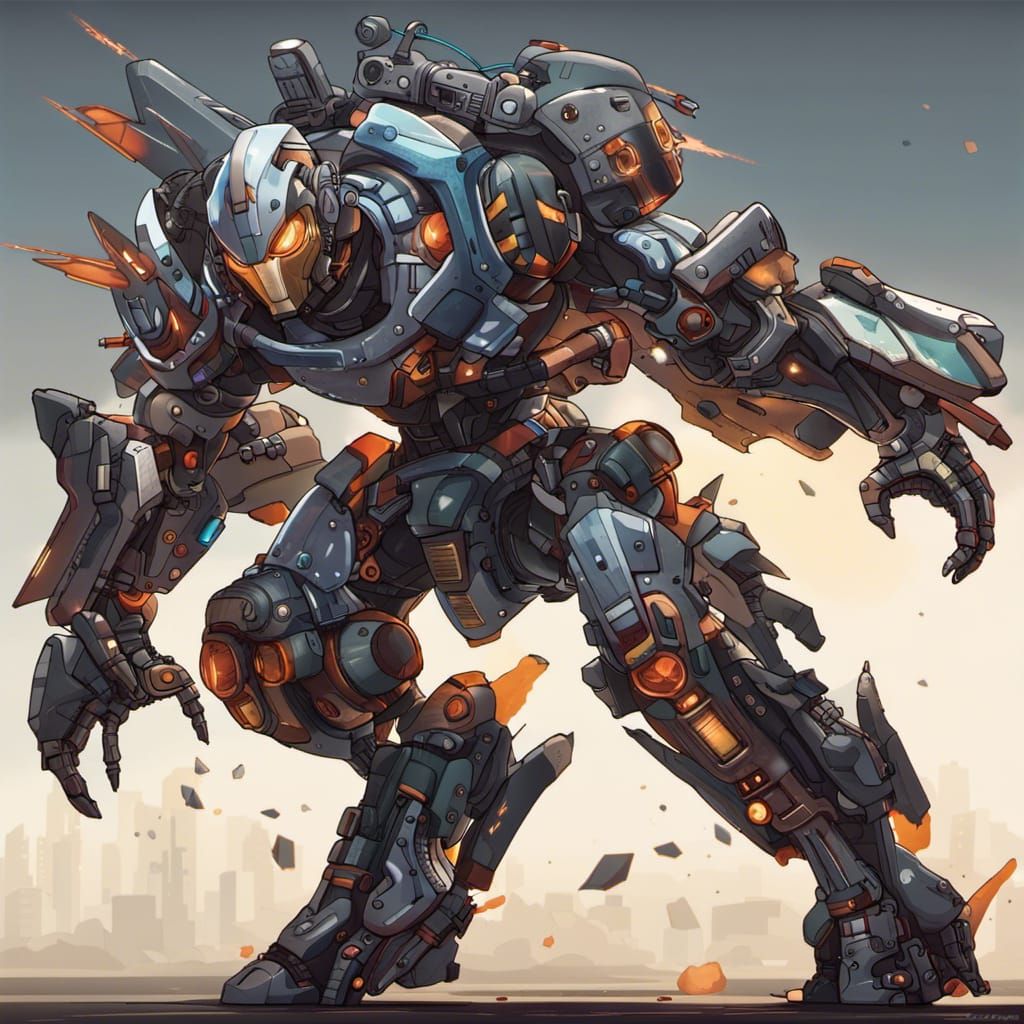 2d mecha style, male character, side view, wearing futuristic armor ...