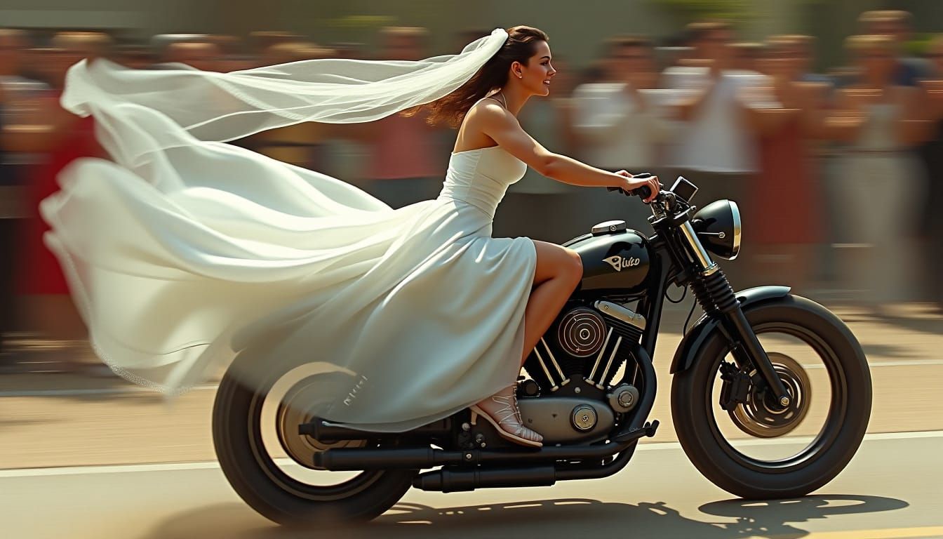 Motorcycle and Bride