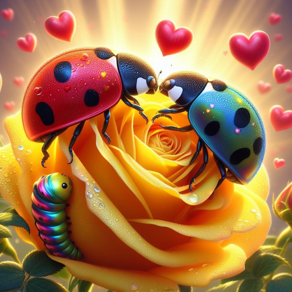 Lady bugs giving soft little keeses.