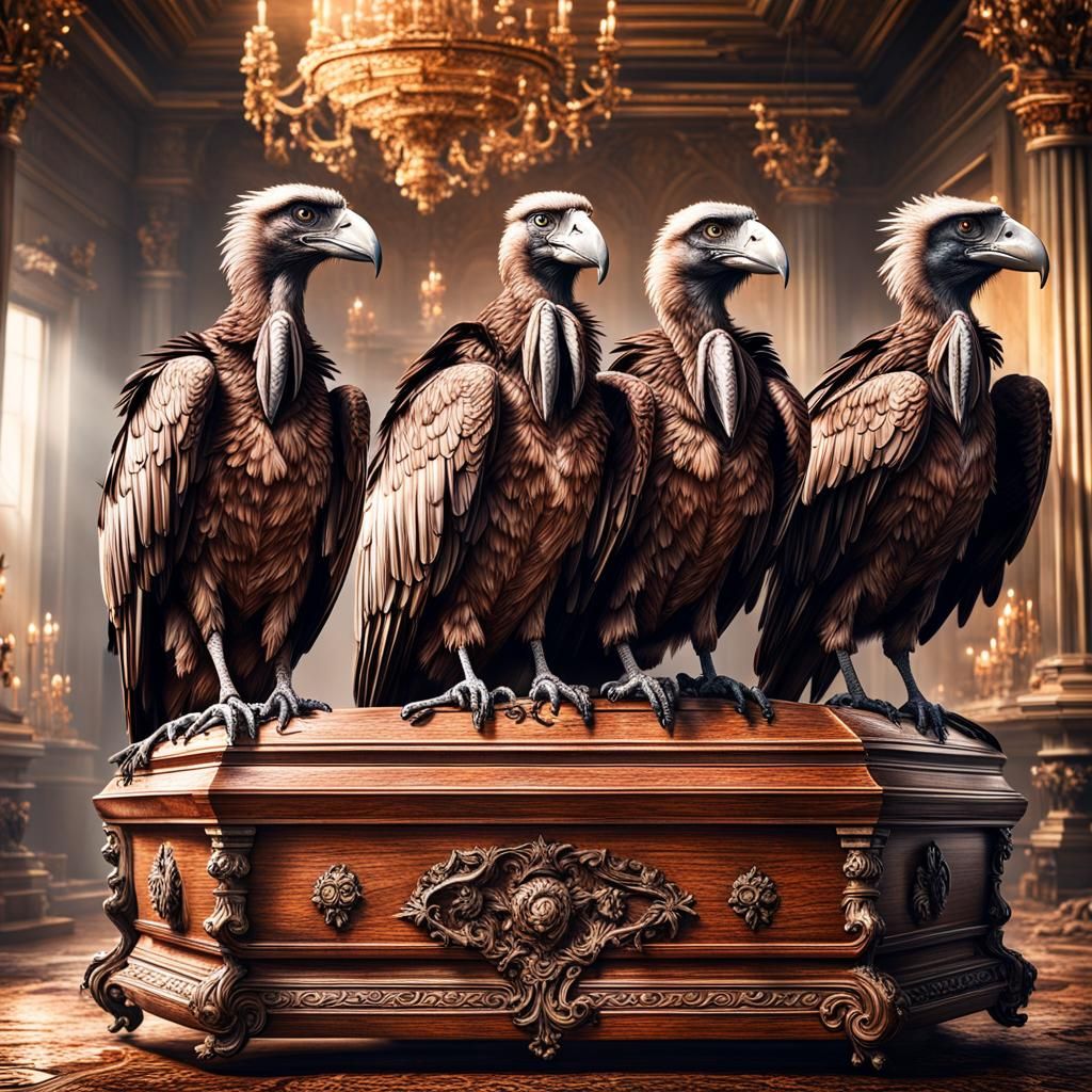 Collective Nouns A Wake of Vultures AI Generated Artwork