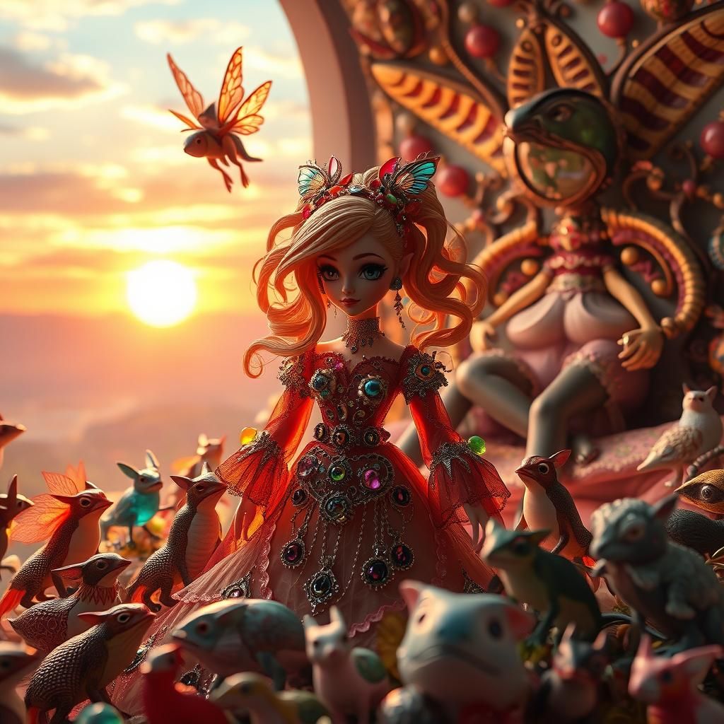 in a vivid, disorienting scene, a A collection of small, col...
