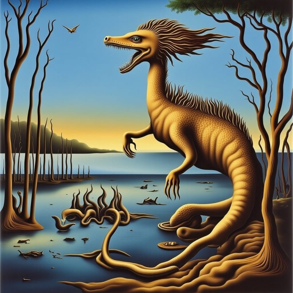 <lora:STRANGE WORLD:1.0> Swamp dragon 