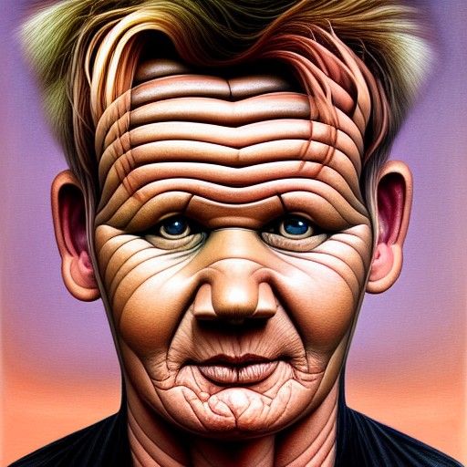 Gordon Ramsay hyperdetailed Amanda Sage modern European ink ...