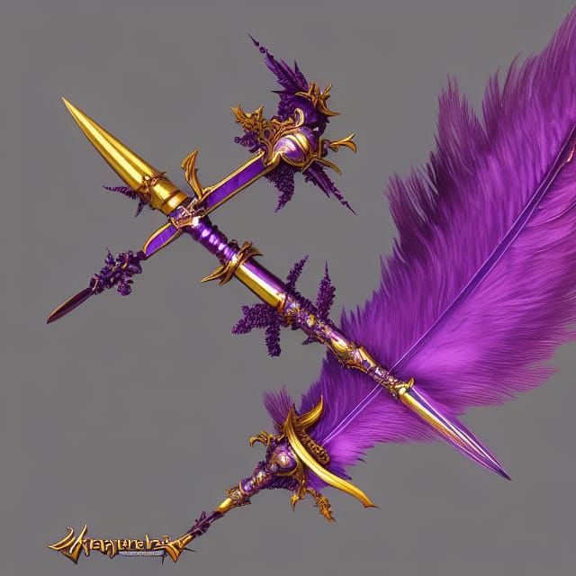 Purple sword feathers "a masterpiece, 8k resolution,, dynami...