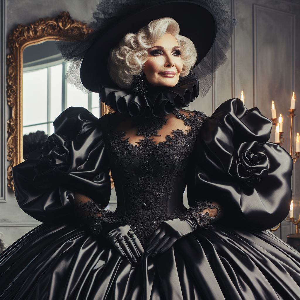 POMPÖÖS Satin Couture Mature Drag Queen.