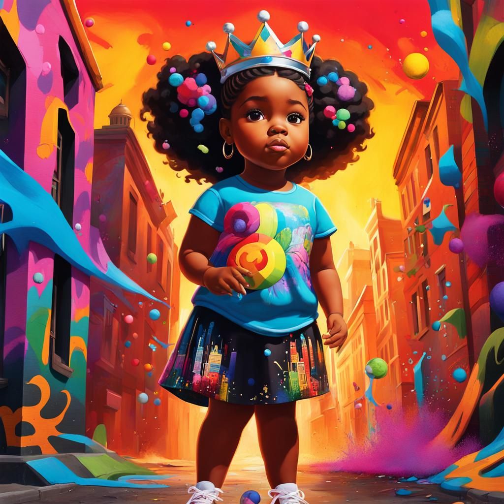a fat little black adolescent girl dressed up in a beautiful...