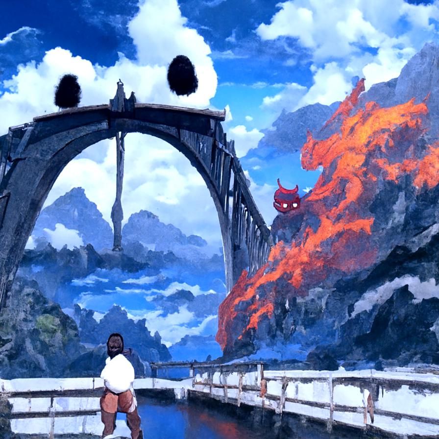 Balrog standing on the bridge