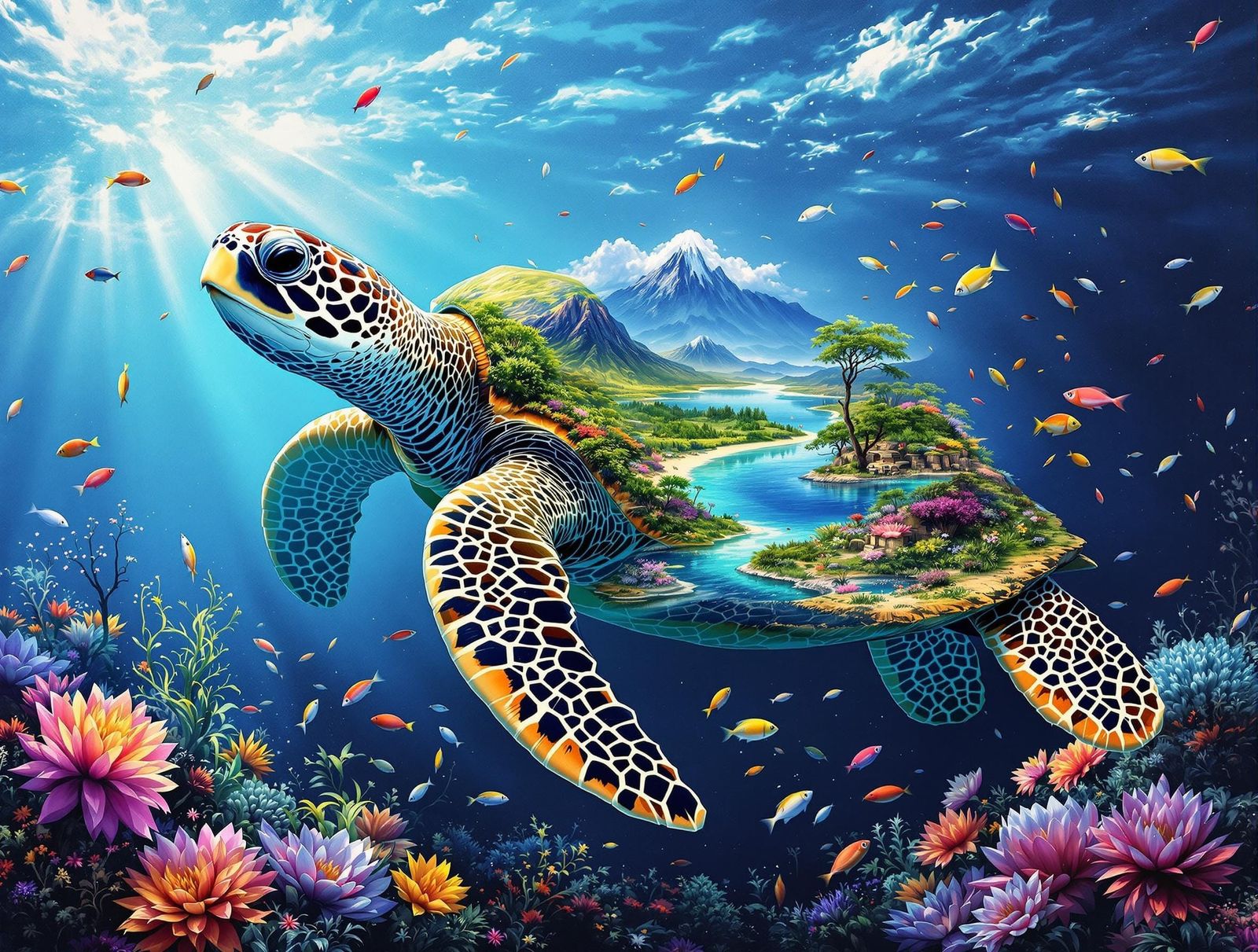 sea turtle double exposure.  by @Ylona