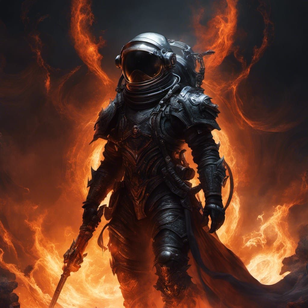 Hellstronaut  by @Leonardo