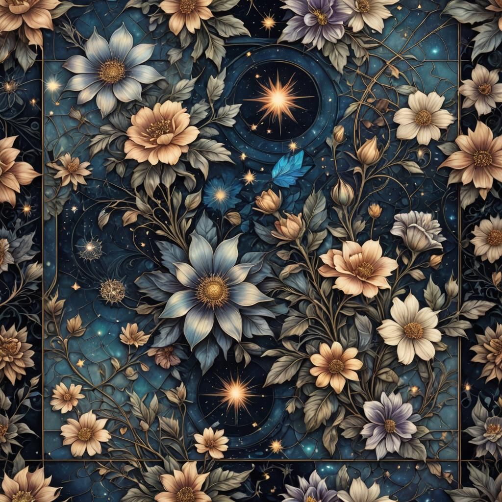 stunning, ethereal, moody goth vintage florals, decorative v...