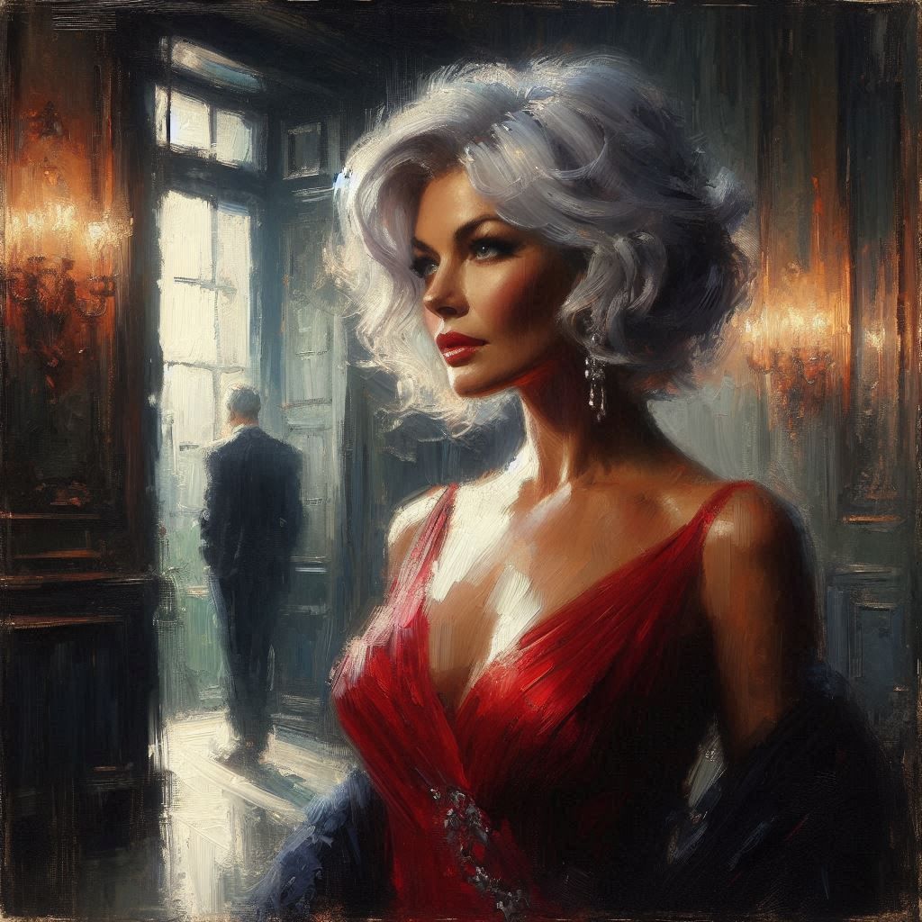 "A Noir Beauty" in the style of Robert McGuire