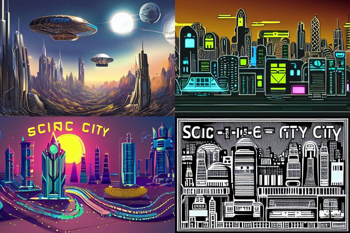 Sci-fi city in the style of Rasquache