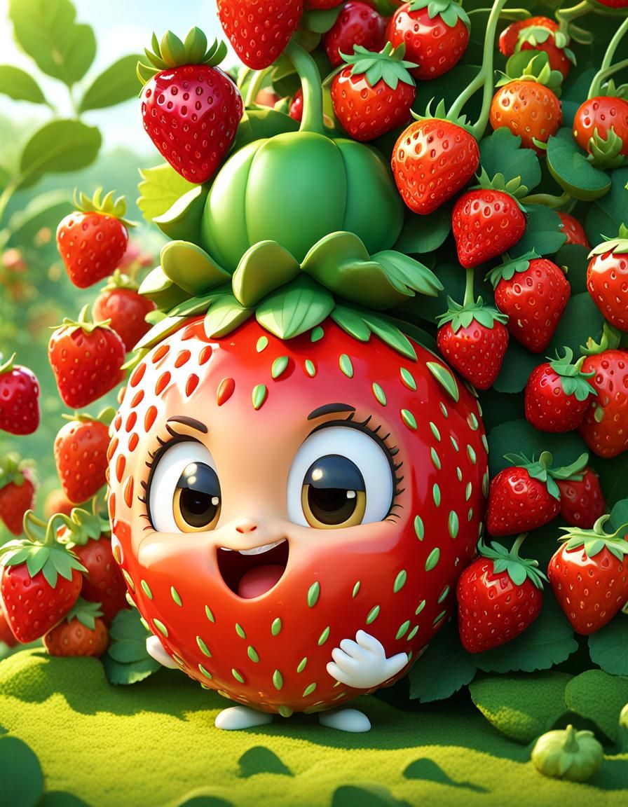 Chibi Fruit: Strawberry Cute Walk  by @Heralyn
