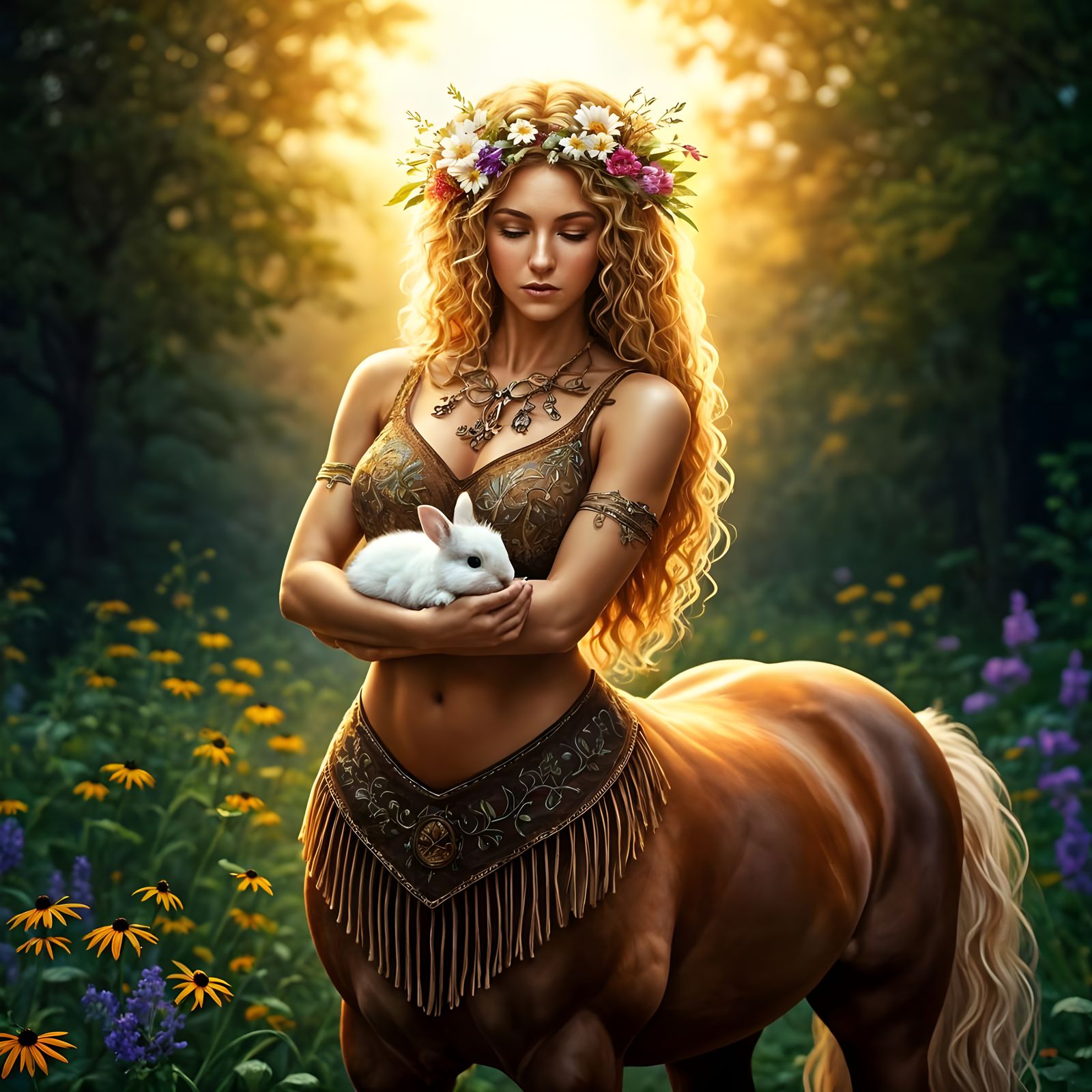 Centaur and her Bunny  by @Feeling Creative