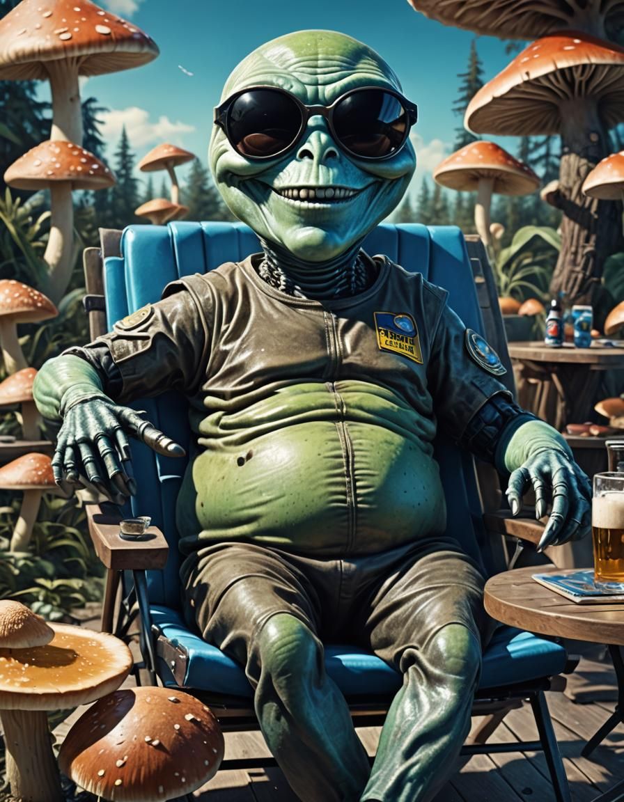 A fat smiling alien 02 - AI Generated Artwork - NightCafe Creator