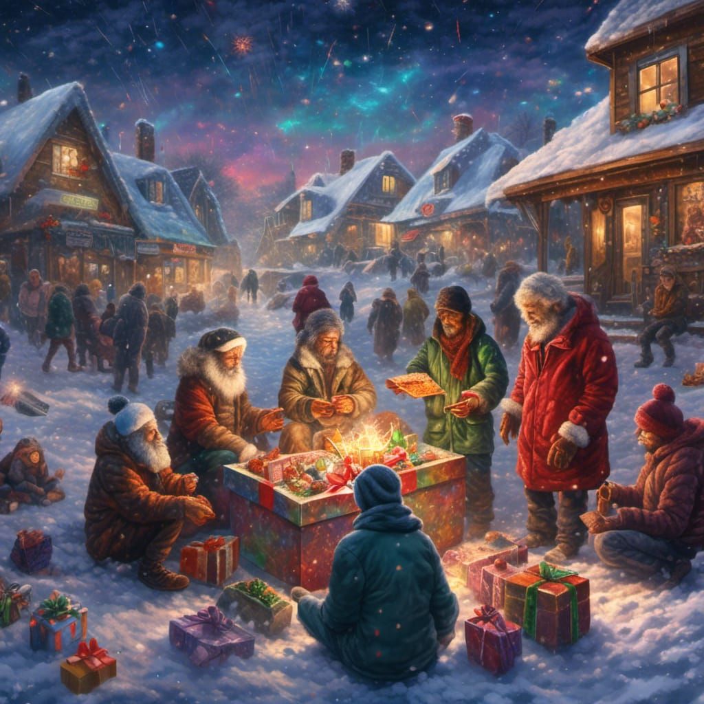 <lora:NC Hyperreal:1.0> "A 4k ultra oil painting of homeless...