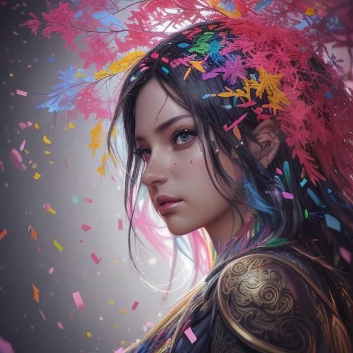 Confetti Chichilaki Tree in Hyperrealistic Splash Art