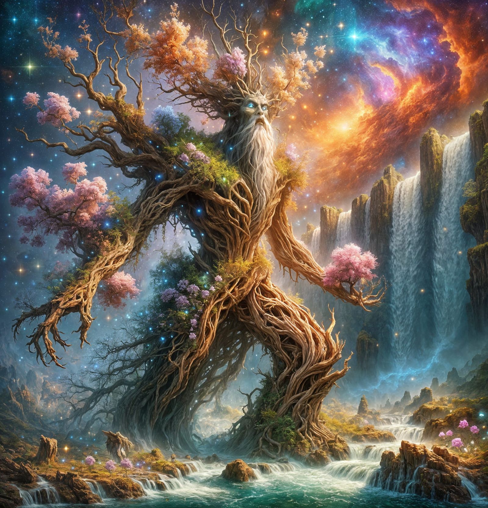 An Ent Reaches the Waterfalls  by @MasterRed