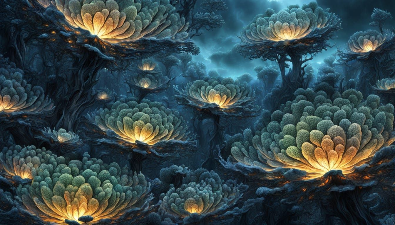 "Fractals in Nature", A cell design where each point contains tiny copies of itself Epic cinematic brilliant ...  by @aNta