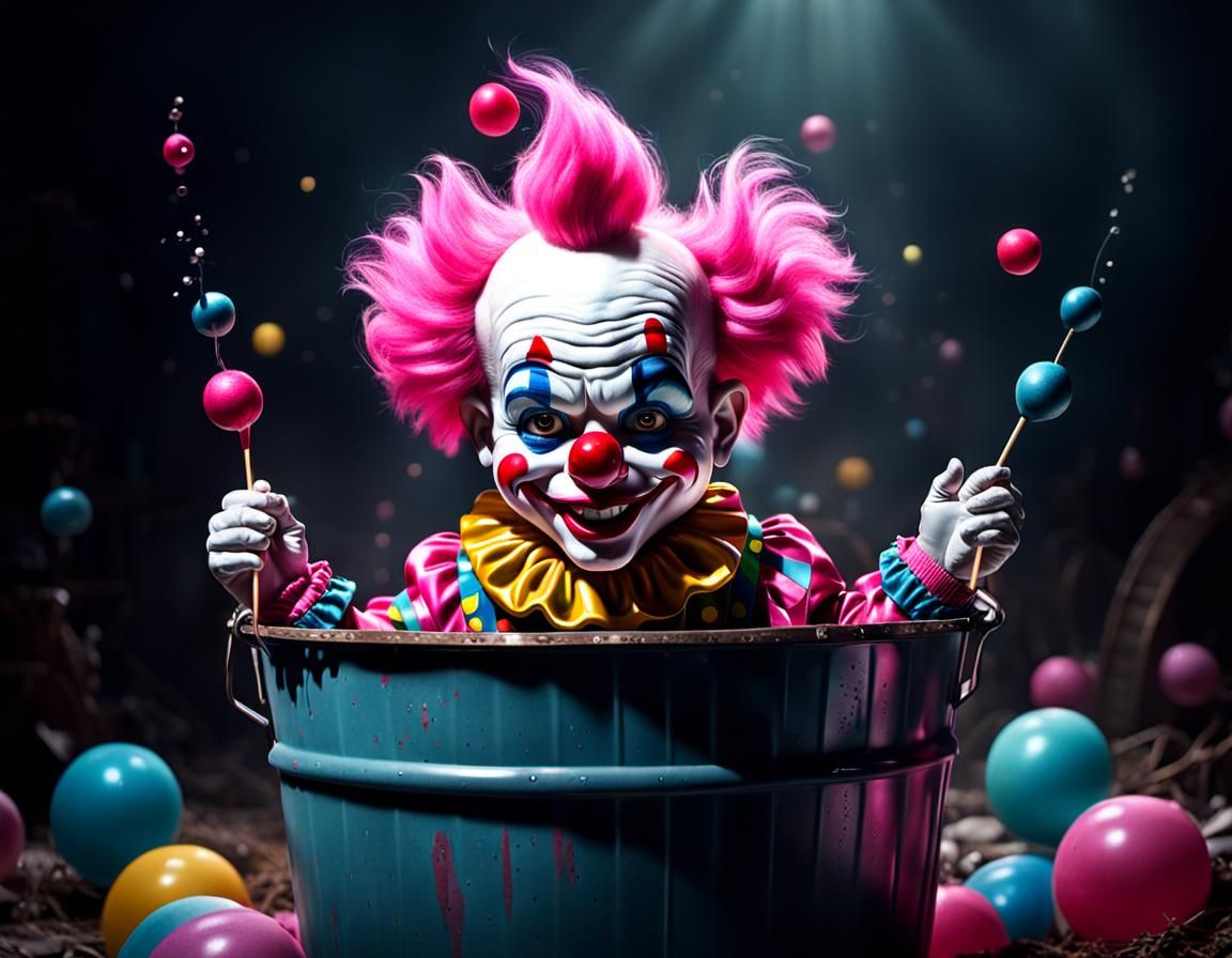 Sinister Chuckling Mini Clown - AI Generated Artwork - NightCafe Creator